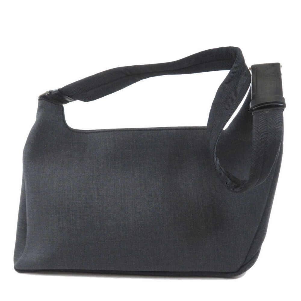 Prada crafted bag pocket shoulder front black canvas zippered Black